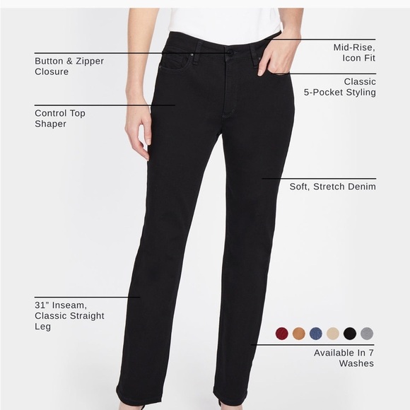 JONES NEW YORK NWT LEXINGTON STRAIGHT LEG SIZE 8 - Picture 5 of 6